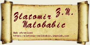Zlatomir Malobabić vizit kartica